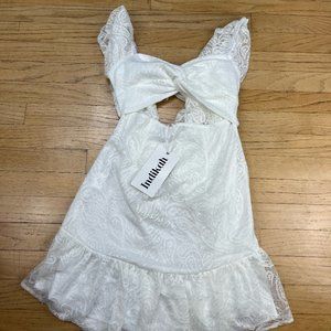 Indikah White Lace Dress